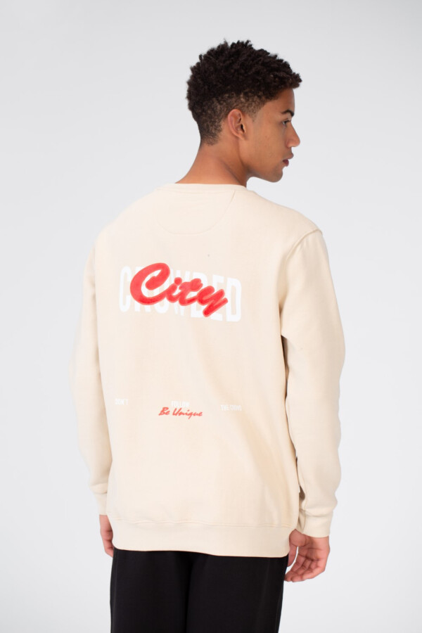 Men's Printed Crew Neck Sweatshirt In Melton Material