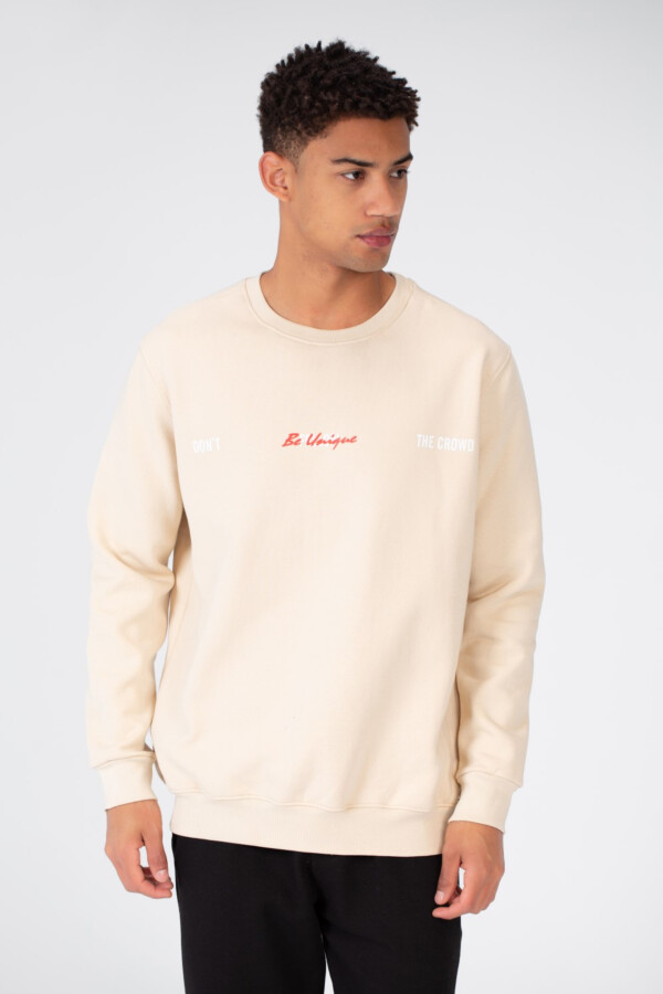 Men's Printed Crew Neck Sweatshirt In Melton Material