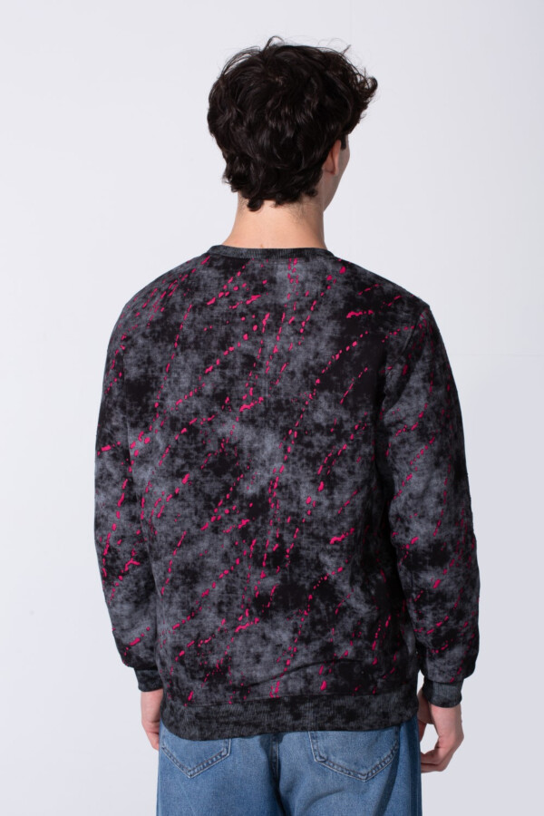 Men's Milton Regular Fit Long Sleeves All Over Print Washed Sweatshirt