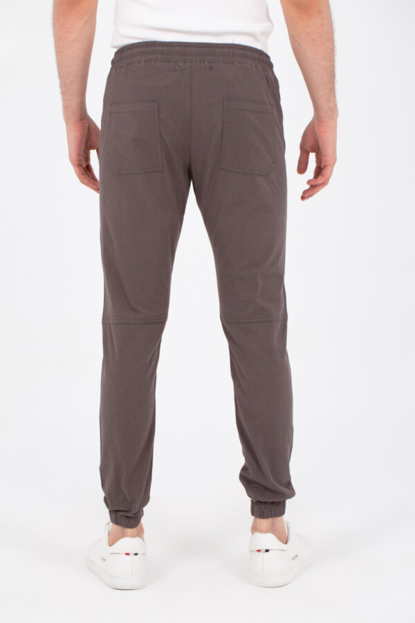 Mens Basic Linen Rrouser With Elastic Waistband And Front And Back Pockets