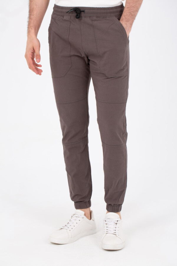 Mens Basic Linen Rrouser With Elastic Waistband And Front And Back Pockets