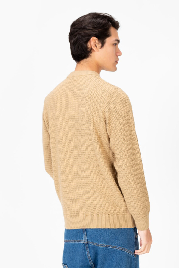 بلوفر رجالي محبوك بأكمام طويلة ياقة مستديرة