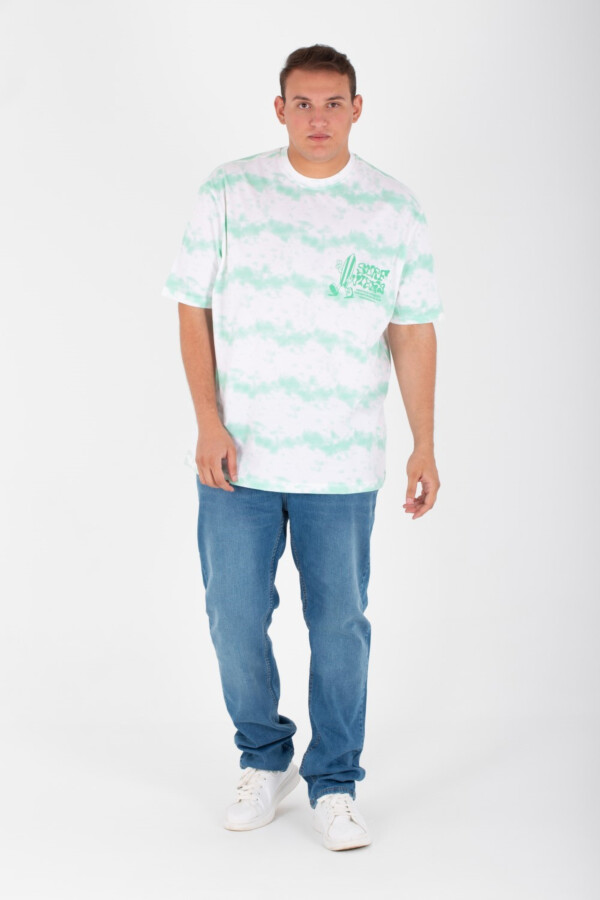 Men's Big Size Oversize T-shirt With Round Neck And Full Print