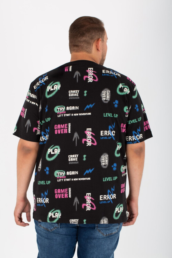 Mens Big size T-shirt With Round Neck And Full Print