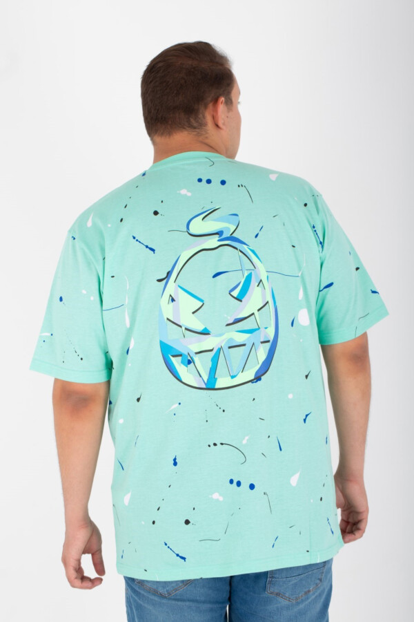 Men's Big Size Jakar T-shirt With Round Neck And Full Print