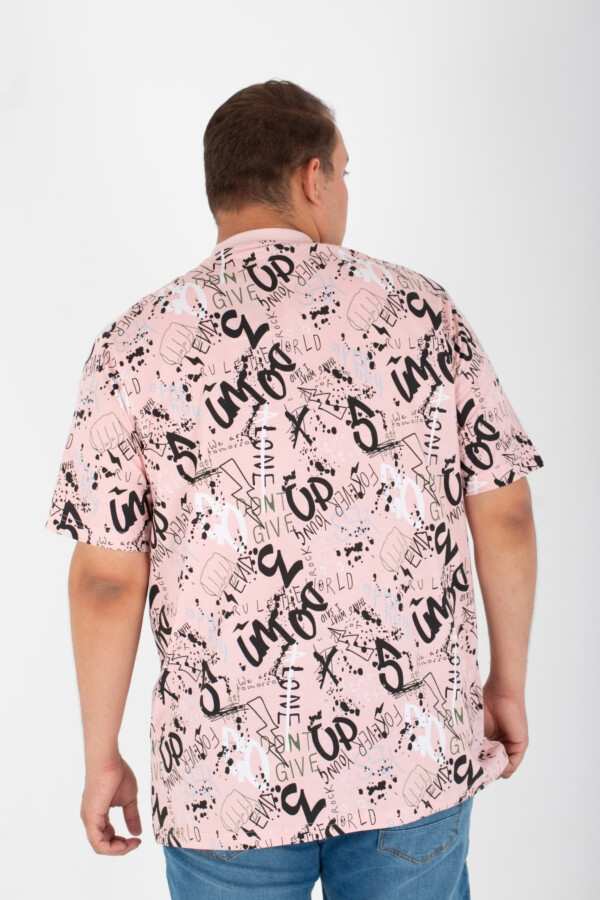 Men's Big Size Full Print T-shirt With Round Neck And Short Sleeves