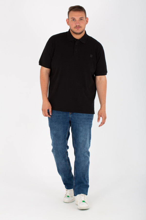 Mens Big Size Basic Solid Polo T-Shirt With Badge Tomato And Short Sleeves