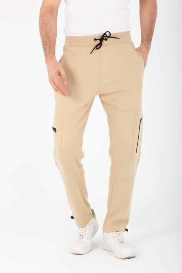 Men's Sweatpants With Modern Side Pockets In Cotton Melton Material