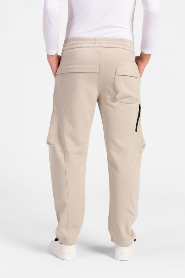 سويت بانتس رجالي اوفر سايز برباط من الوسط وجيوب أمامية