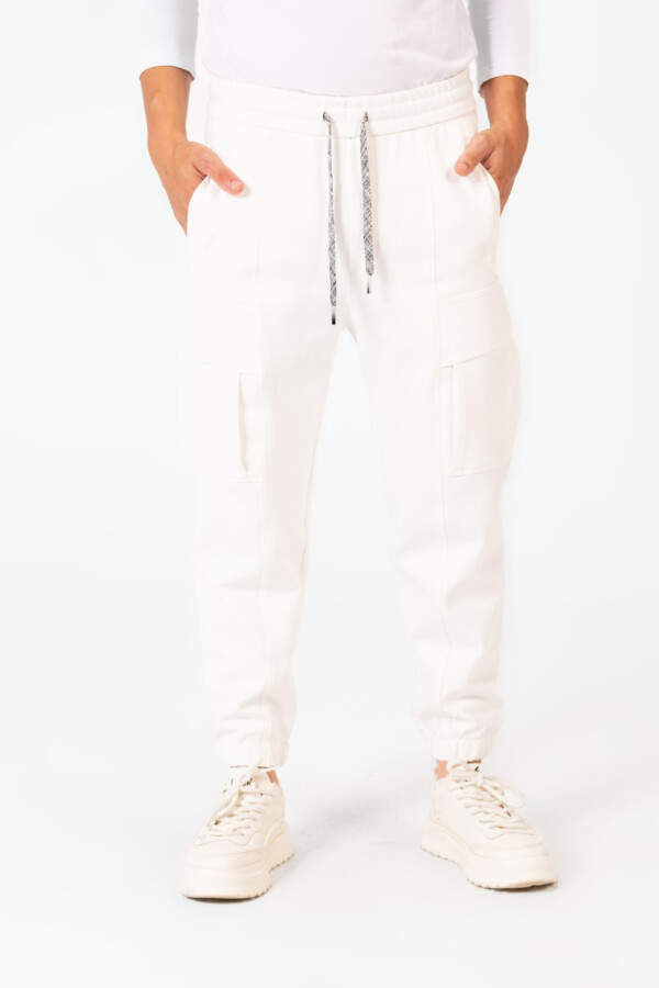 سويت بانتس رجالي بيزك أوفر سايز بأستك من الوسط وجيوب جانبية