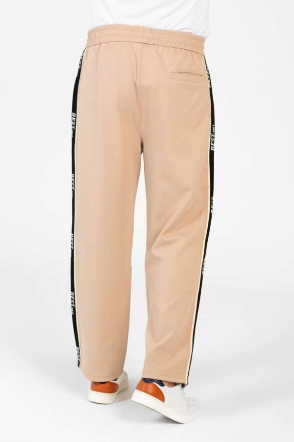 سويت بانتس وايد ليج رجالي كتان عالي الجودة بخط جانبي