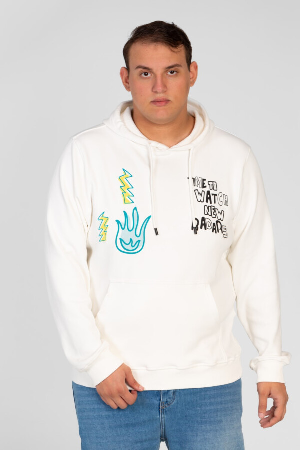Men's Big Size Printed Sweatshirt With Kangaroo Pocket