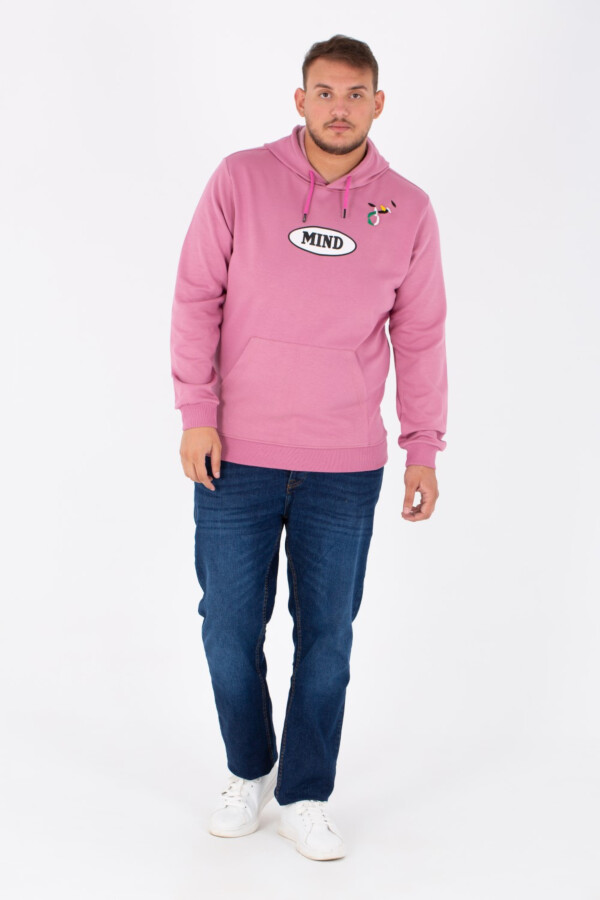 سويتشيرت هودي رجالي بيج سايز بطباعة من الأمام والخلف