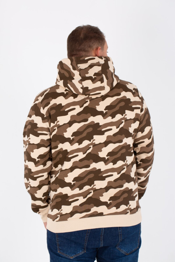 سويتشيرت هودي رجالي بيج سايز أرمي بطباعة كاملة وخامة ميلتون