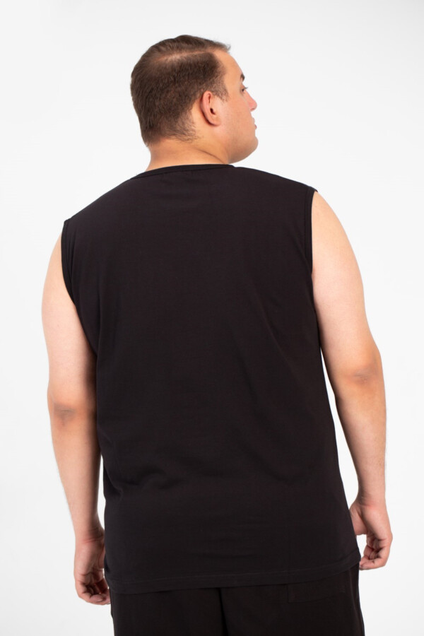 تيشرت رجالي بيج سايز صيفي توميتو بدون أكمام بطبعة أمامية عصرية