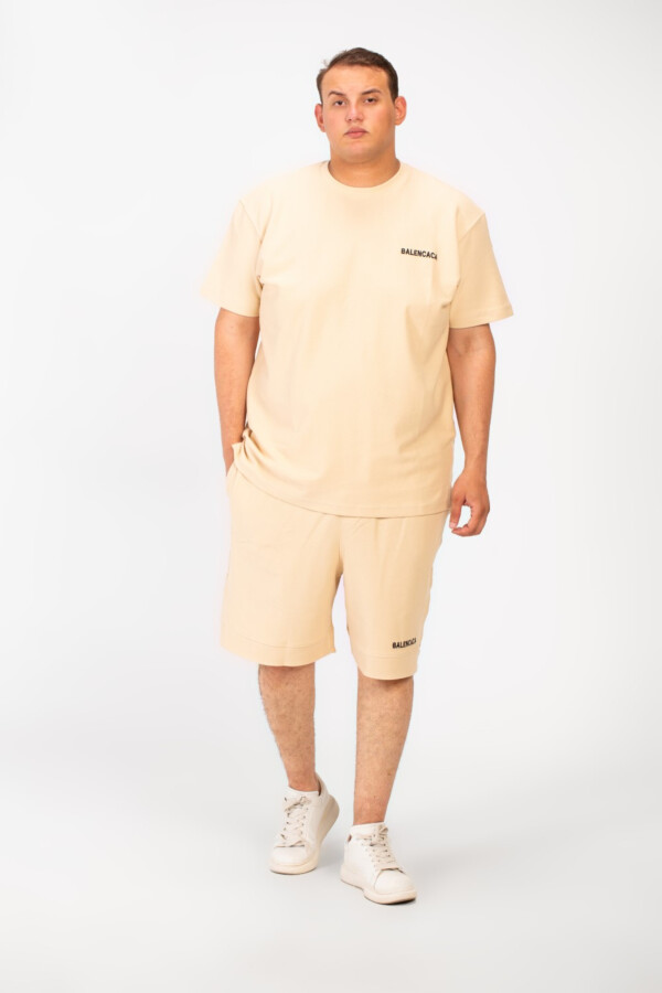 Men's Big Size Outfit Half Sleeved T-shirt And Short Made Of Comfortable Practical Material