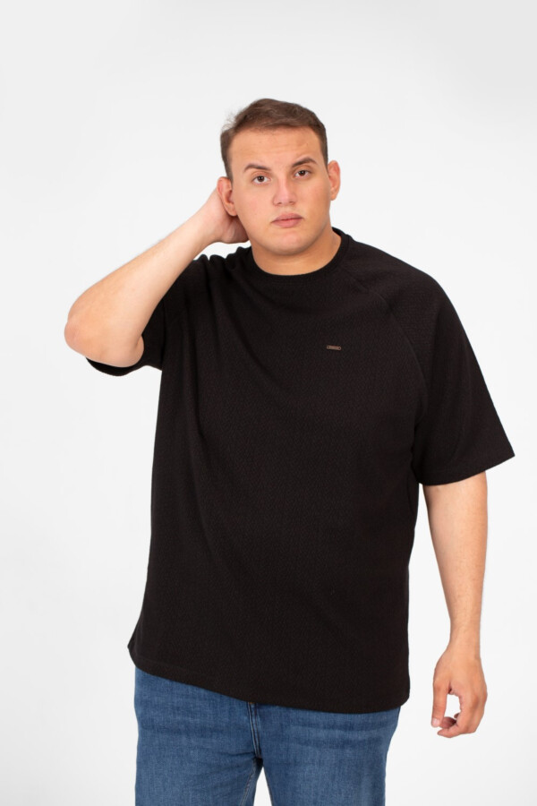 تيشرت بيج سايز رجالي توميتو بيزك سادة نصف أكمام بياقة دائرية