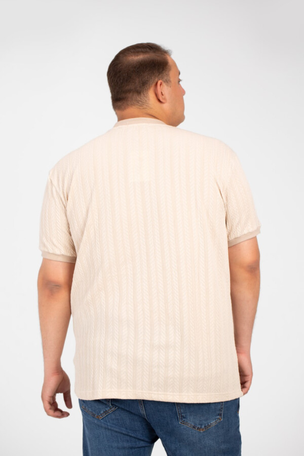 تيشرت بيج سايز رجالي توميتو عصري بياقة دائرية وأكمام قصيرة