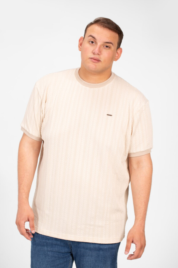 تيشرت بيج سايز رجالي توميتو عصري بياقة دائرية وأكمام قصيرة