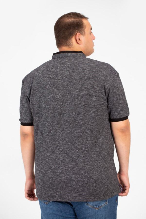 تيشرت بيج سايز رجالي توميتو بولو بأكمام قصيرة بيزك بنصف أزرار أمامية