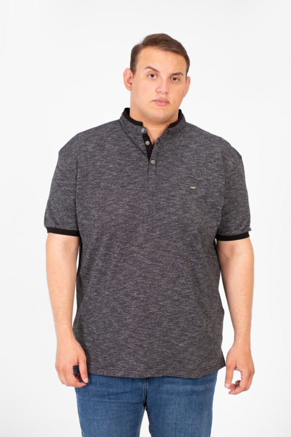 تيشرت بيج سايز رجالي توميتو بولو بأكمام قصيرة بيزك بنصف أزرار أمامية