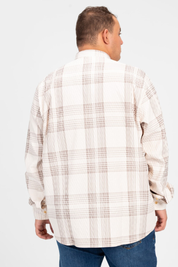 Men's Big size check Shirt With Collar And Long Sleeves
