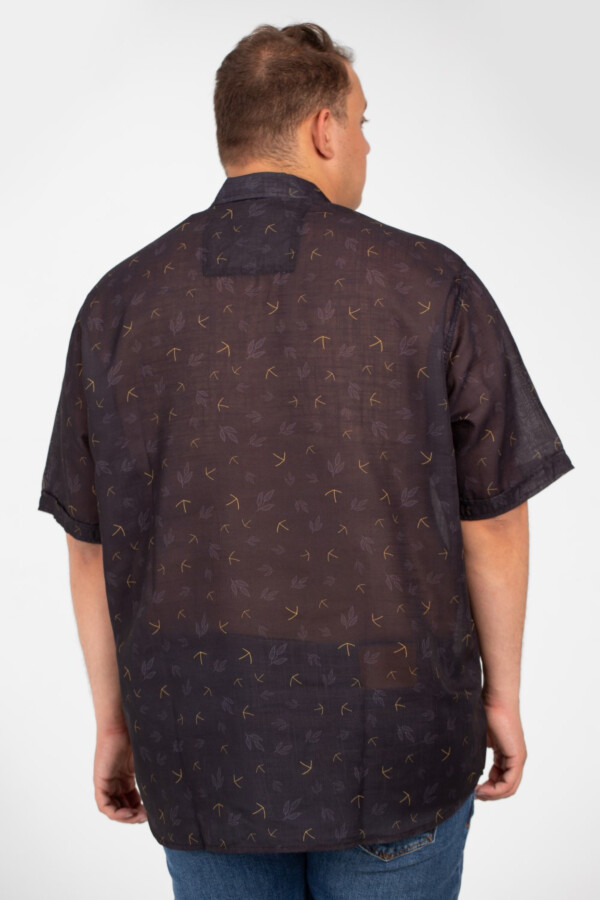 Men's Big Size Transparent Jakar All Over Print Short Sleeve Shirt