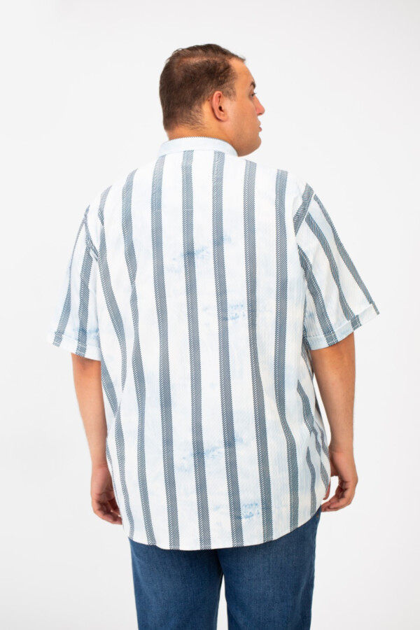 Men's Beige Striped Half Sleeved Shirt In Modern Design And Practical Material