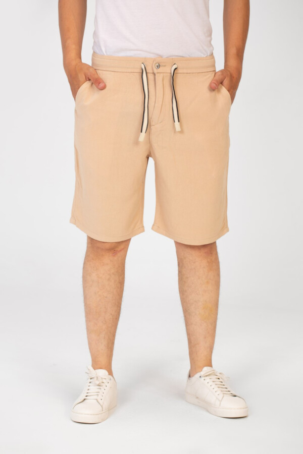 Men's Basic Linen Short With A Middle Drawstring And Pockets Comfortable And High Quality