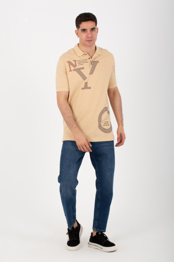 Men's Polo Printed Comfortable T-shirt With Collar And Short Sleeves