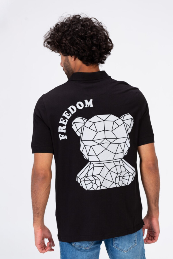 Mens Polo Regular Fit Half Sleeves T-shirt With Collar And Freedom Print