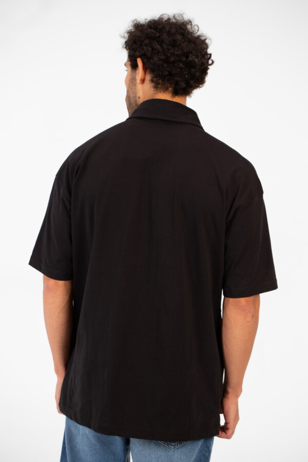 تيشرت رجالي بياقة بولو طبعة نص أمامي تلبيس عادي أكمام قصيرة عصري