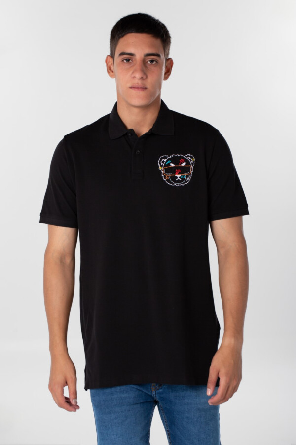 Men's Polo Casual Front Printed Cotton Short Sleeve T-shirt