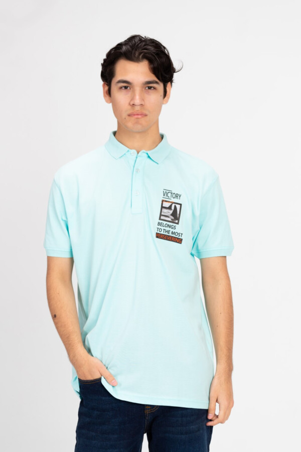 Men's Half Button Short Sleeved Polo T-shirt
