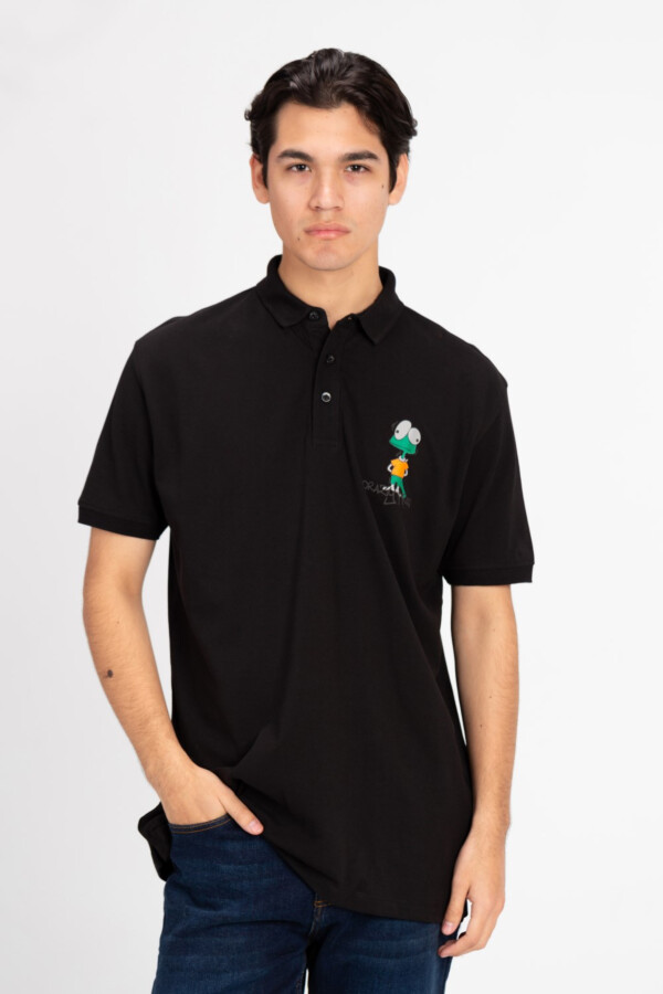 Men's Slim Fit Polo T-Shirt With Front Graphic Print