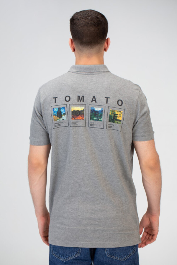 Mens Slim Fit Polo T-Shirt With Round Neck And Front & Back Print