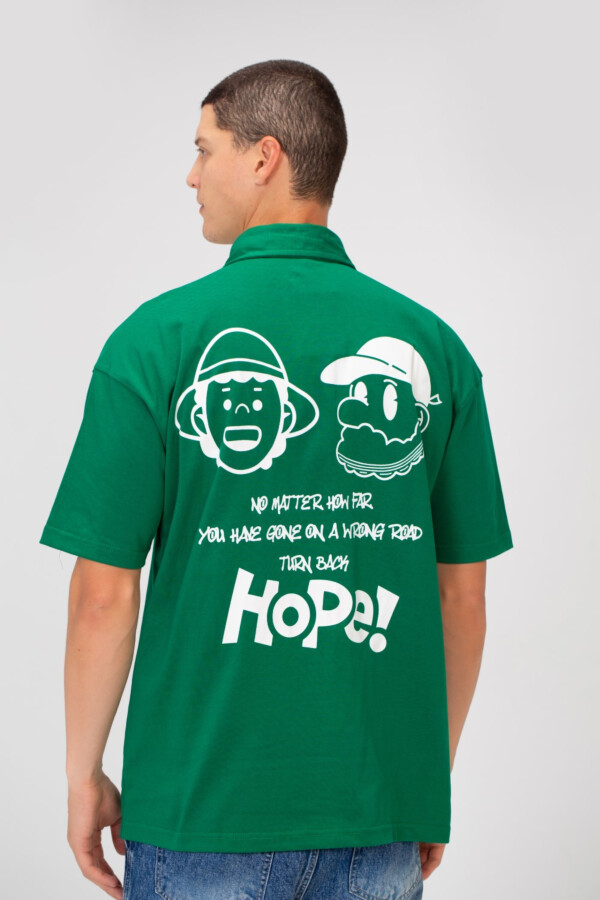 تيشرت رجالي مطبوع بوليفار تلبيس عادي بياقة بولو أكمام قصيرة