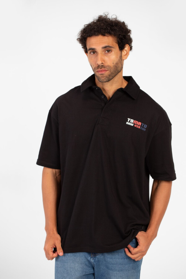 تيشرت رجالي بقصة بولو طبعة توميتو بوليفار تلبيس عادي نصف كم