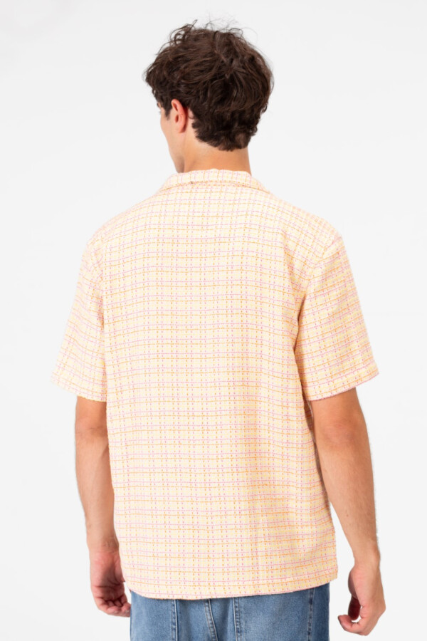 قميص رجالي نصف أكمام منقط سليم فيت بأزرار أمامية كاملة