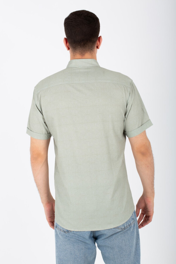 قميص رجالي نص كم جاكار سليم فيت بياقة وقصة فريدة