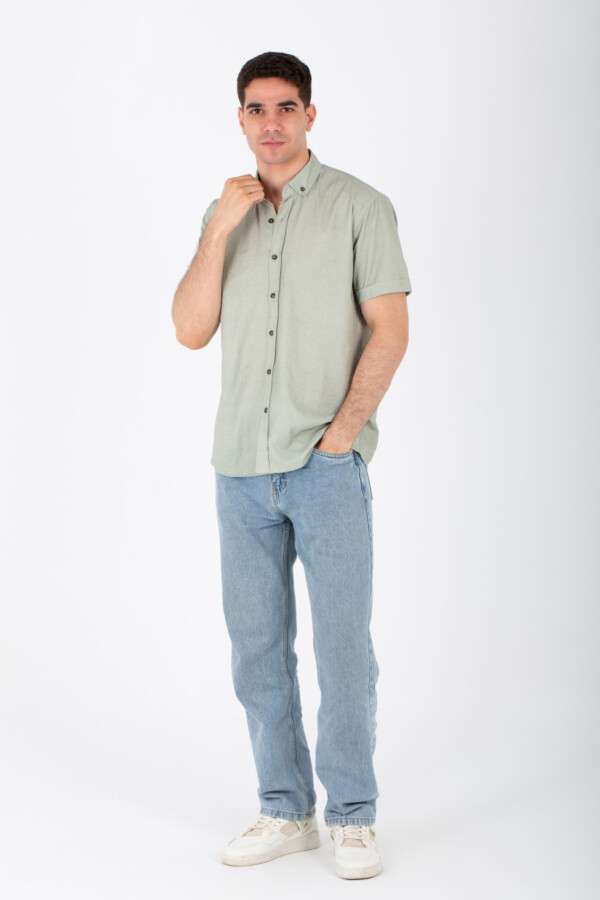 قميص رجالي نص كم جاكار سليم فيت بياقة وقصة فريدة