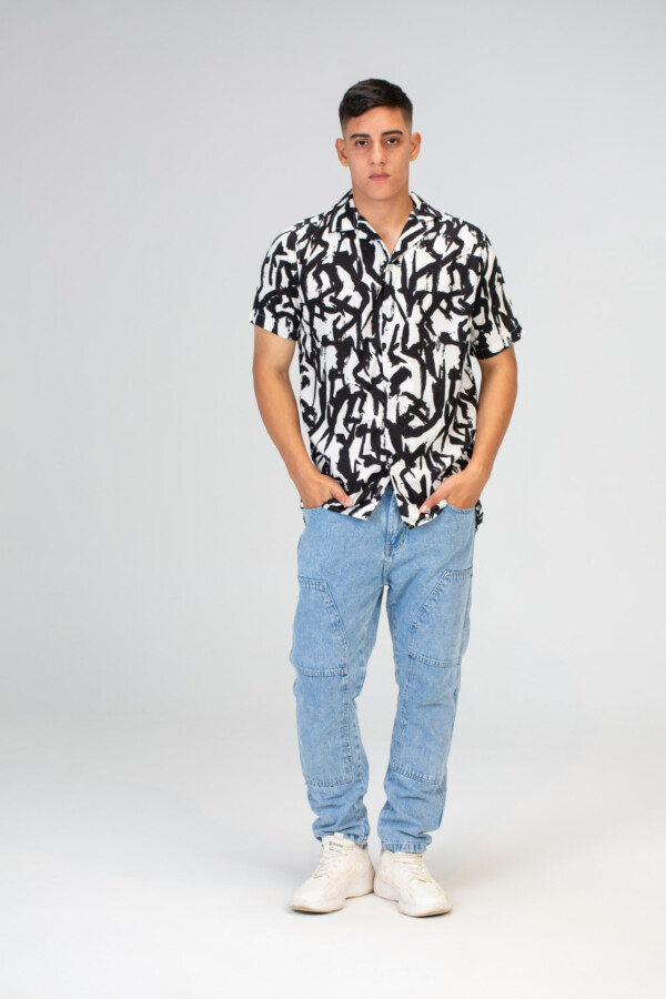 Mens Half Sleeved Jakar Printed Slim Fit Shirt Cotton Viscose