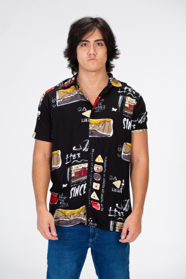 Men's Slim Fit Jakar Printed Shirt With Short Sleeves And Comfortable Cotton Material