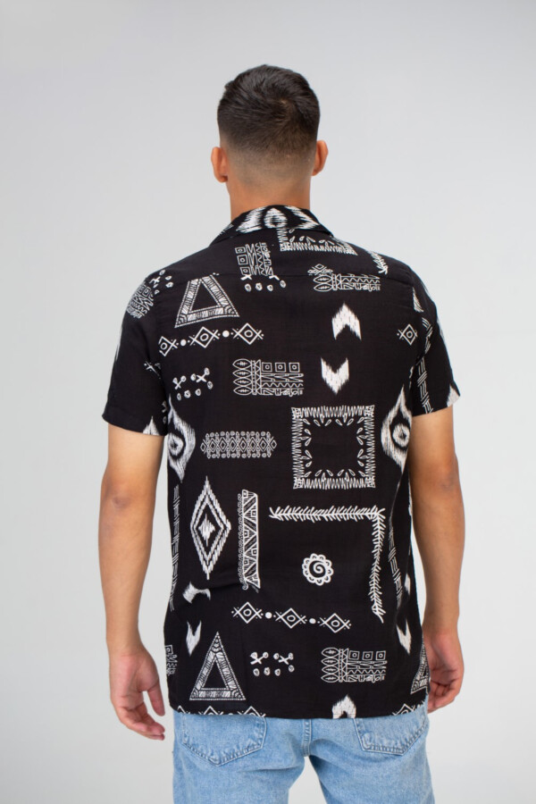 Mens Jakar Short Sleeved Shirt Made Of Linen Material