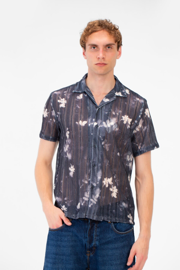 Men's Slim Fit Jakar Half Sleeve Mesh Shirt