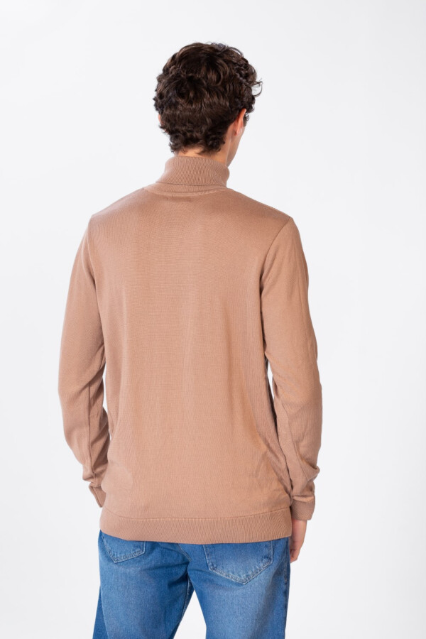 Men's Basic Pullover With High Collar And Long Sleeves