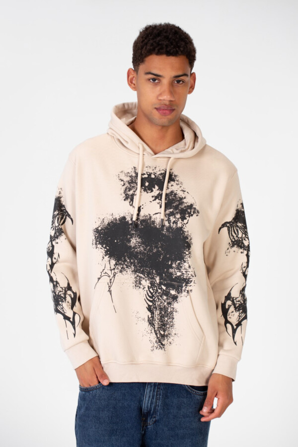 Men's Hoodie Sweatshirt Printed With A Comfortable Melton Material