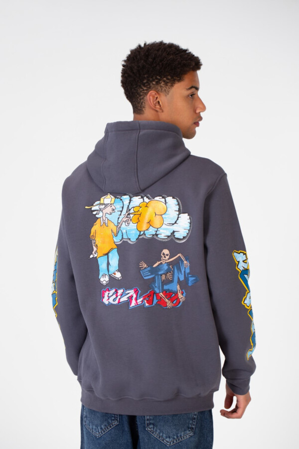 Men's Casual Hoodie Sweatshirt Printed In Melton Material