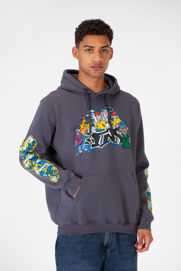 Men's Casual Hoodie Sweatshirt Printed In Melton Material
