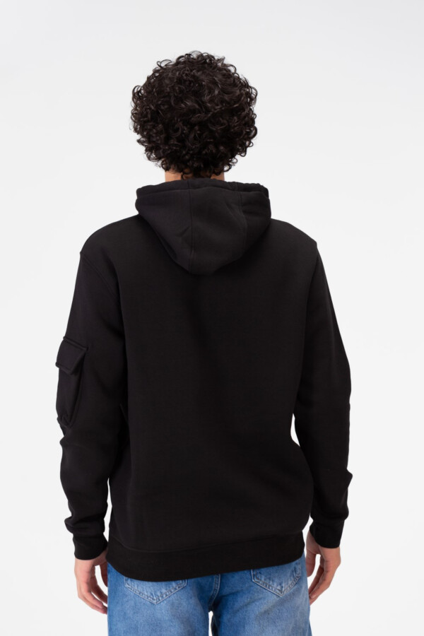Men's Hoodie Sweatshirt Made Of Milton Material With A Text Print On The Front